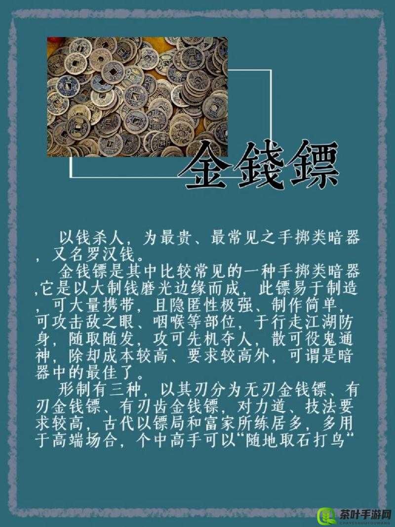 探寻暗器手法金钱镖武学的历史渊源与神秘传承之处